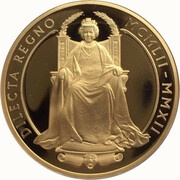 10 Pounds - Elizabeth II Diamond Jubilee; Gold Proof, United Kingdom, 2012 reverse image