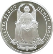 10 Pounds - Elizabeth II Diamond Jubilee: Silver Proof, United Kingdom, 2012 reverse image
