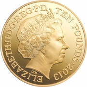10 Pounds - Elizabeth II 60th Coronation Jubilee; Gold Proof obverse image