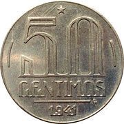 50 Centimos Trial Strike; Getúlio Vargas reverse image
