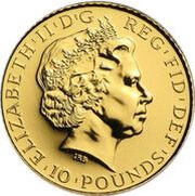 10 Pounds - Elizabeth II 4th portrait; 1/10 oz Fine Gold obverse image
