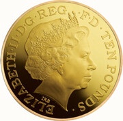 10 Pounds - Elizabeth II Royal Christening; Gold Proof obverse image