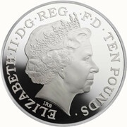 10 Pounds - Elizabeth II Royal Christening; Silver Proof obverse image