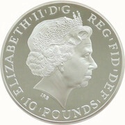 10 Pounds - Elizabeth II Year of the Horse; Silver Proof obverse image