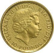 10 Pounds - Elizabeth II 4th portrait; 1/10 oz Fine Gold obverse image