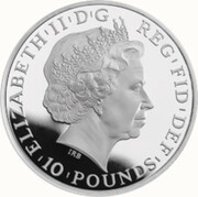 10 Pounds - Elizabeth II Year of the Sheep; Silver Proof obverse image