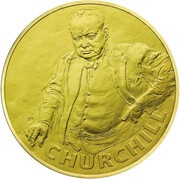 10 Pounds - Elizabeth II Winston Churchill; Gold Proof, United Kingdom, 2015 reverse image
