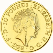 10 Pounds - Elizabeth II Year of the Monkey; Fine Gold obverse image