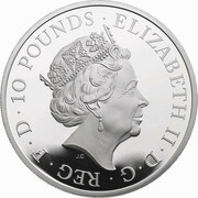 10 Pounds - Elizabeth II William Shakespeare; Silver Proof obverse image