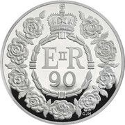 10 Pounds - Elizabeth II Queen’s 90th Birthday; Silver Proof, United Kingdom, 2016 reverse image