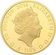 10 Pounds - Elizabeth II World War I Poetry; Gold Proof obverse image