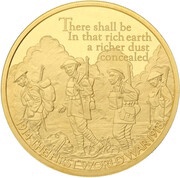 10 Pounds - Elizabeth II World War I Poetry; Gold Proof, United Kingdom, 2016 reverse image