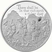 10 Pounds - Elizabeth II World War I Poetry; Silver Proof, United Kingdom, 2016 reverse image