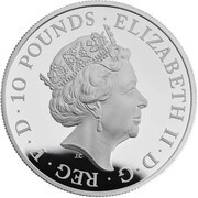 10 Pounds - Elizabeth II Year of the Rooster; Silver Proof obverse image