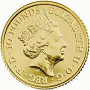 10 Pounds - Elizabeth II Year of the Rooster; Fine Gold obverse image