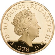 10 Pounds - Elizabeth II Sapphire Jubilee; Gold Proof obverse image