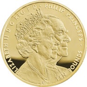 10 Pounds - Elizabeth II Platinum Wedding; Gold Proof obverse image