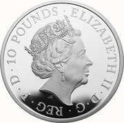 10 Pounds - Elizabeth II Year of the Dog; Silver Proof obverse image