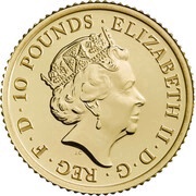 10 Pounds - Elizabeth II Year of the Dog; Fine Gold obverse image
