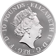 10 Pounds - Elizabeth II Silver Valiant; 10 oz Fine Silver obverse image