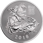 10 Pounds - Elizabeth II Silver Valiant; 10 oz Fine Silver, United Kingdom, 2018 reverse image