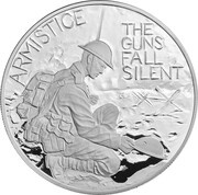 10 Pounds - Elizabeth II Armistice; Silver Proof, United Kingdom, 2018 reverse image