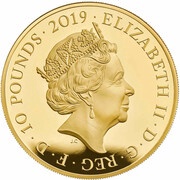 10 Pounds - Elizabeth II Legend of the Ravens; Gold Proof obverse image