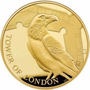 10 Pounds - Elizabeth II Legend of the Ravens; Gold Proof, United Kingdom, 2019 reverse image