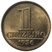 1 Cruzeiro, Brazil, 1956 reverse image