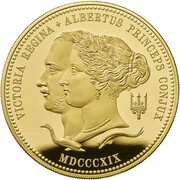 10 Pounds - Elizabeth II Queen Victoria and Prince Albert; Gold Proof, United Kingdom, 2019 reverse image