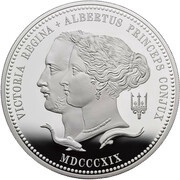 10 Pounds - Elizabeth II Queen Victoria and Prince Albert; Silver Proof, United Kingdom, 2019 reverse image