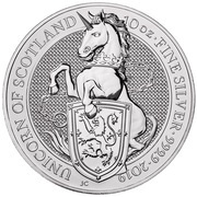 10 Pounds - Elizabeth II Unicorn of Scotland; 10 oz Fine Silver, United Kingdom, 2019 reverse image