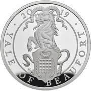 10 Pounds - Elizabeth II Yale of Beaufort; Silver Proof, United Kingdom, 2019 reverse image