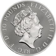 10 Pounds - Elizabeth II Silver Valiant; 10 oz Fine Silver obverse image