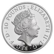 10 Pounds - Elizabeth II 5th portrait; 5 oz Fine Silver obverse image