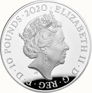 10 Pounds - Elizabeth II David Bowie; Silver Proof obverse image