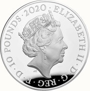 10 Pounds - Elizabeth II The Three Graces; Silver Proof obverse image