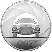 10 Pounds - Elizabeth II James Bond; Silver Proof reverse image