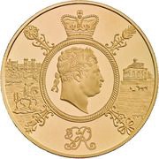 10 Pounds - Elizabeth II King George III; Gold Proof, United Kingdom, 2020 reverse image