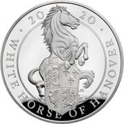 10 Pounds - Elizabeth II White Horse of Hanover; Silver Piedfort, United Kingdom, 2020 reverse image