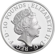 10 Pounds - Elizabeth II White Horse of Hanover; Silver Proof obverse image