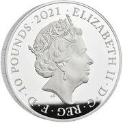 10 Pounds - Elizabeth II Gothic Crown Portrait; Silver Proof obverse image