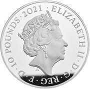 10 Pounds - Elizabeth II James Bond; Silver Piedfort obverse image