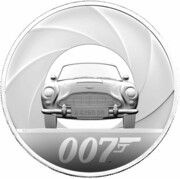10 Pounds - Elizabeth II James Bond; Silver Piedfort, United Kingdom, 2021 reverse image