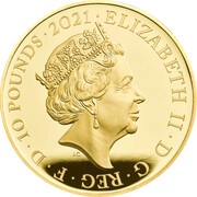 10 Pounds - Elizabeth II Queen's 95th Birthday; Gold Proof obverse image