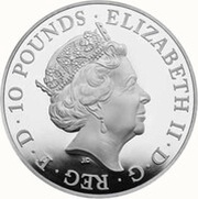 10 Pounds - Elizabeth II The Queen's Beasts Completer; Silver Piedfort obverse image
