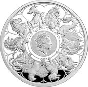 10 Pounds - Elizabeth II The Queen's Beasts Completer; Silver Proof, United Kingdom, 2021 reverse image