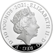 10 Pounds - Elizabeth II The Who; Silver Proof obverse image