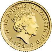 10 Pounds - Elizabeth II 5th portrait; 1/10 oz Fine Gold obverse image