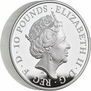 10 Pounds - Elizabeth II Seymour Panther; Silver Piedfort obverse image